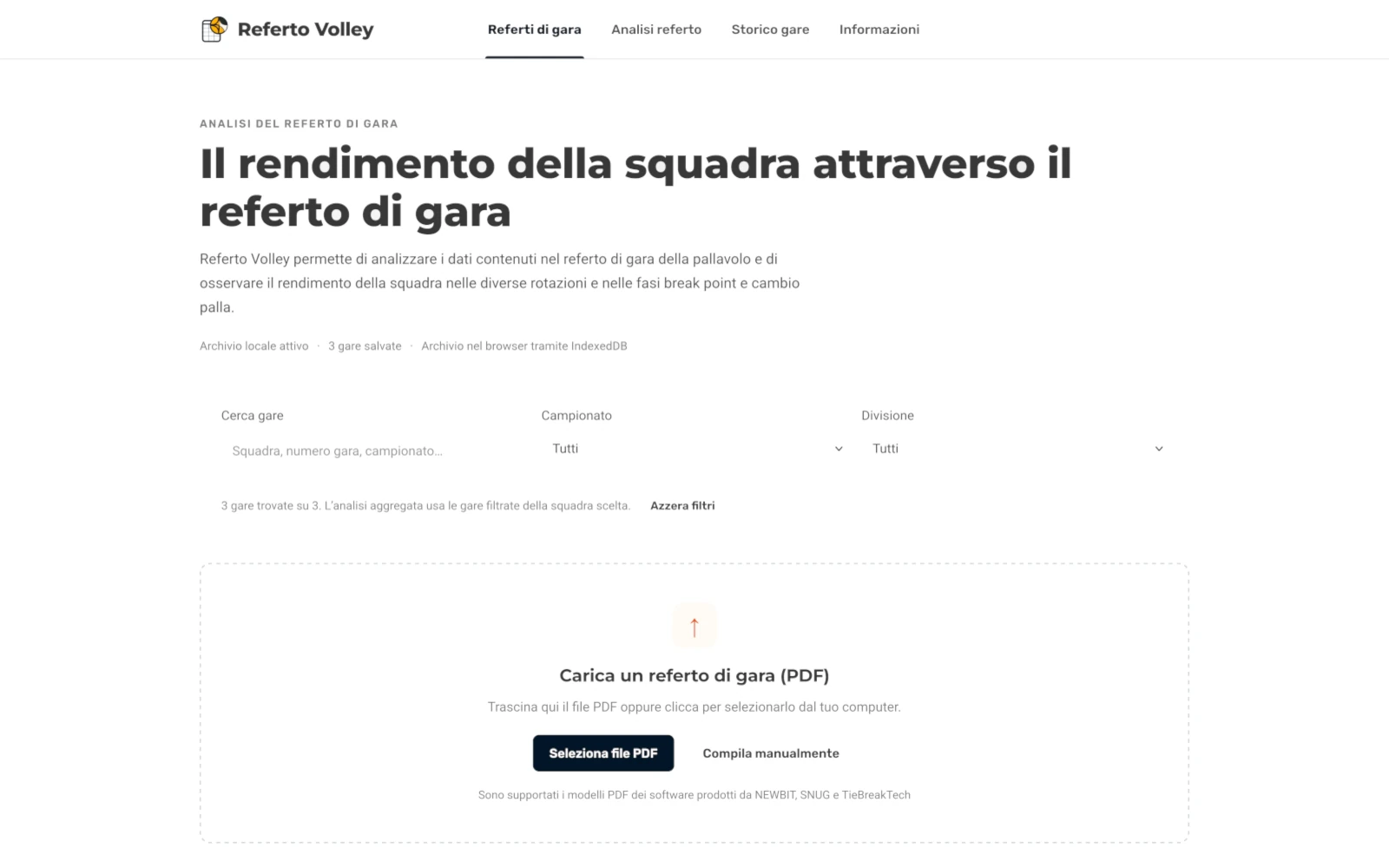 Analisi Referto Gara screenshot